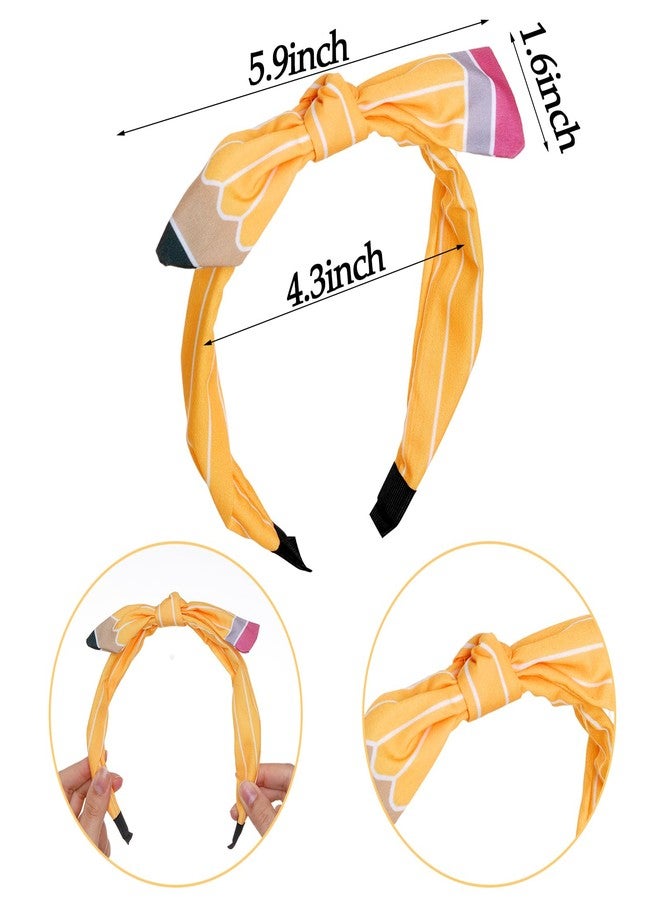 phnydreg 4Pcs Pencil Hair Bow Clips Headband Accessories Set Back to School Stuff for Girl Kindergarten First Day of School Outfits - Image 2